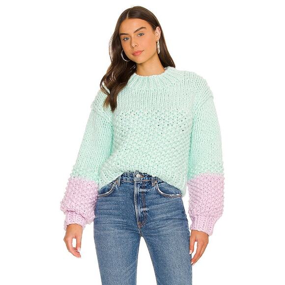 For Love and Lemons Kerry Cropped Sweater Multicolor Size S New - Picture 1 of 8